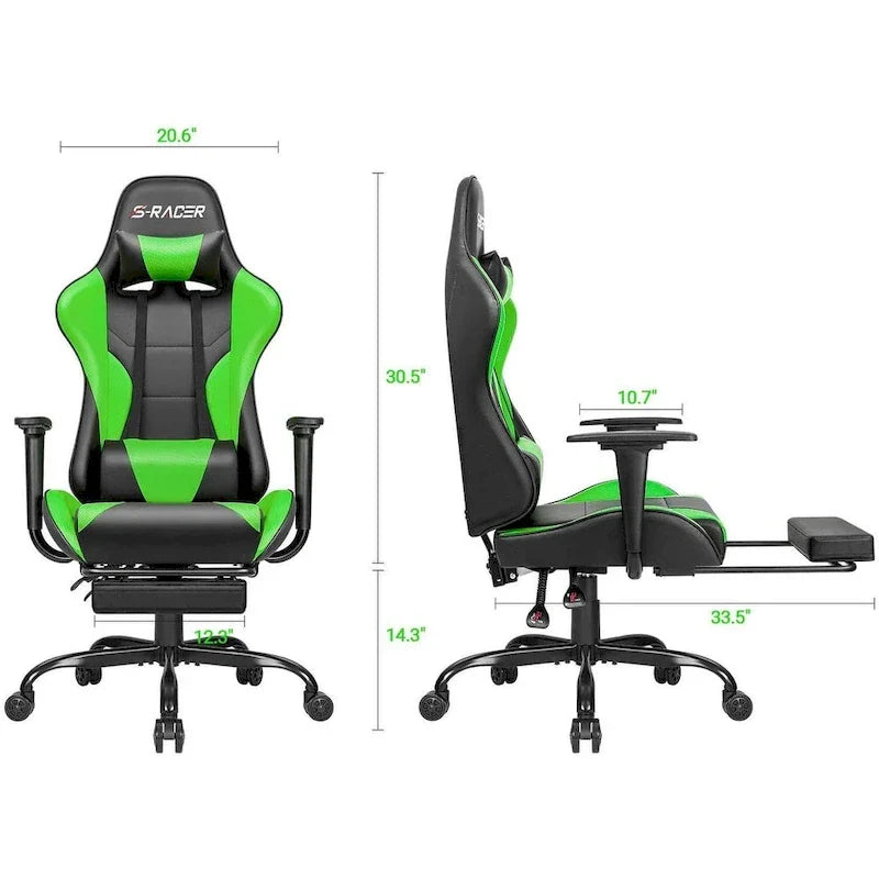 Sedia da gaming con poggiapiedi - Sedia da scrivania ergonomica