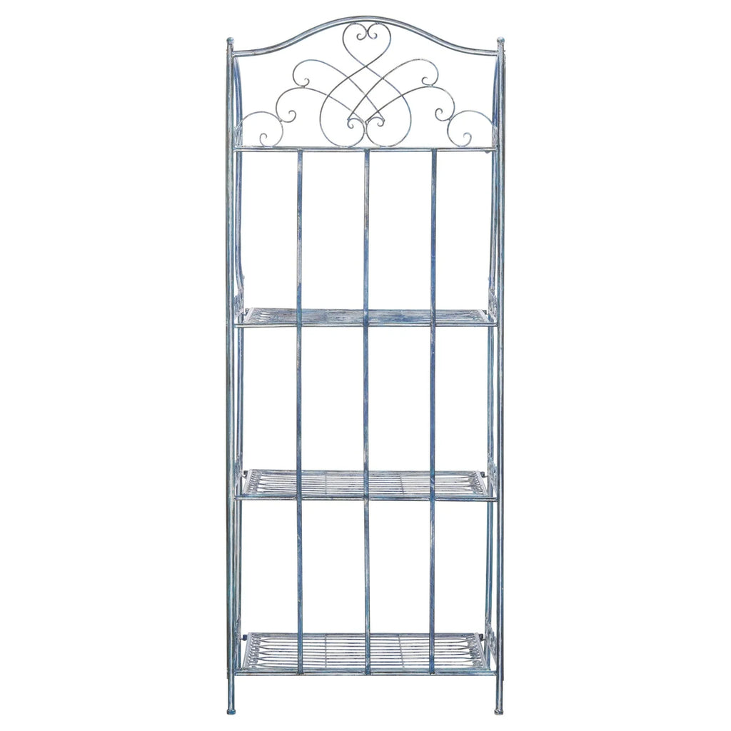 Scaffale portateglie da esterno SAFAVIEH Bryn in ferro battuto in stile vittoriano a 4 ripiani - 25 In. W x 15 In. D x 63 In. H - 25W x 15D x 63H