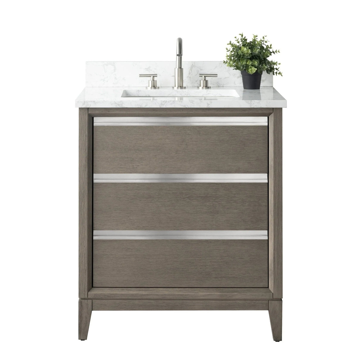 Badunterschrank von Vanity Art mit Keramikwaschbecken und Kunstmarmorplatte