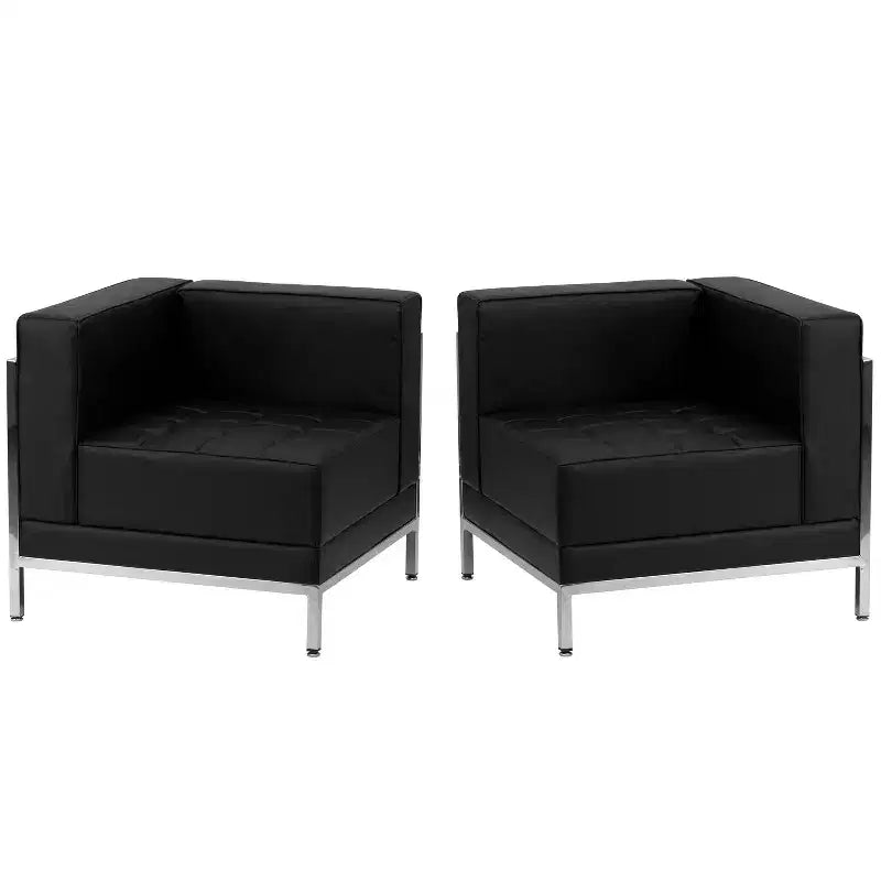 Flash Furniture HERCULES Imagination Series LeatherSoft 2 Piece Corner Chair Set with Ganging Clips