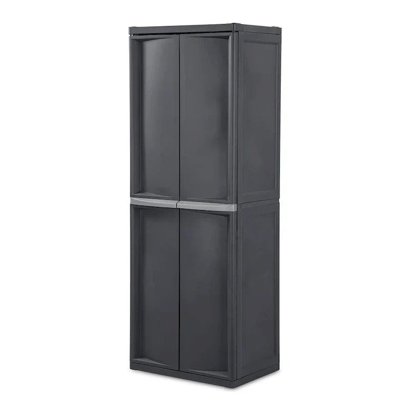 Sterilite 2 Pack Adjustable 4-Shelf Garage Storage Cabinet Bin Organizer, Gray - 2 Pack