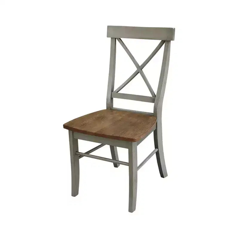 Tavolo a piedistallo rotondo David 36" con 2 sedie a schienale a X - International Concepts
