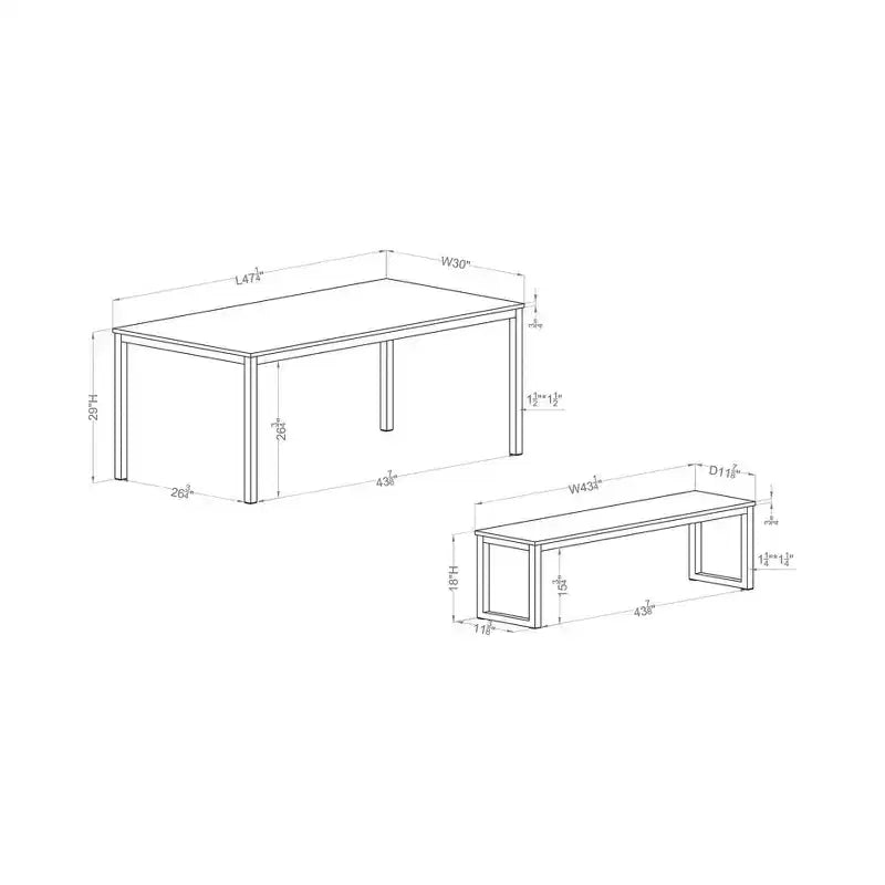 Set da pranzo 3 pz Killucan con 2 panche - miBasics