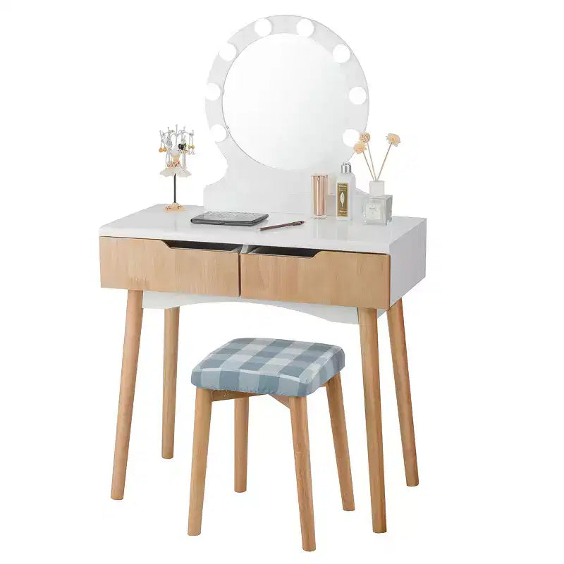 Costway Vanity Trucco 8 Lampadine Dimmerabili Illuminato NeroBiancoNaturale