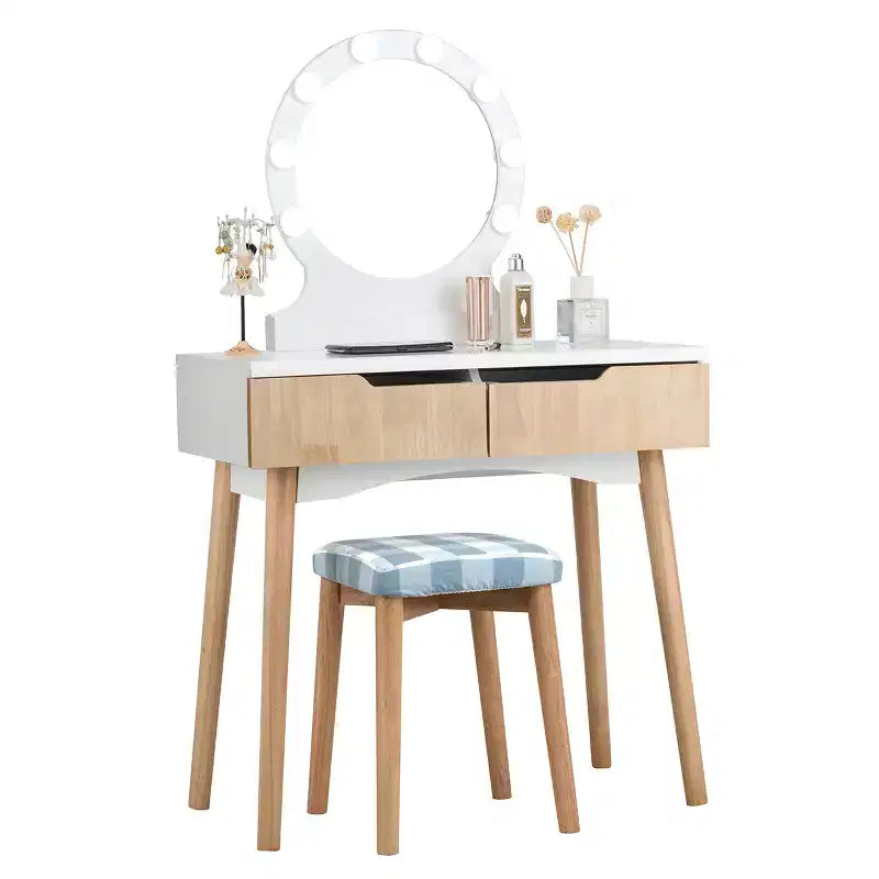 Costway Vanity Trucco 8 Lampadine Dimmerabili Illuminato NeroBiancoNaturale