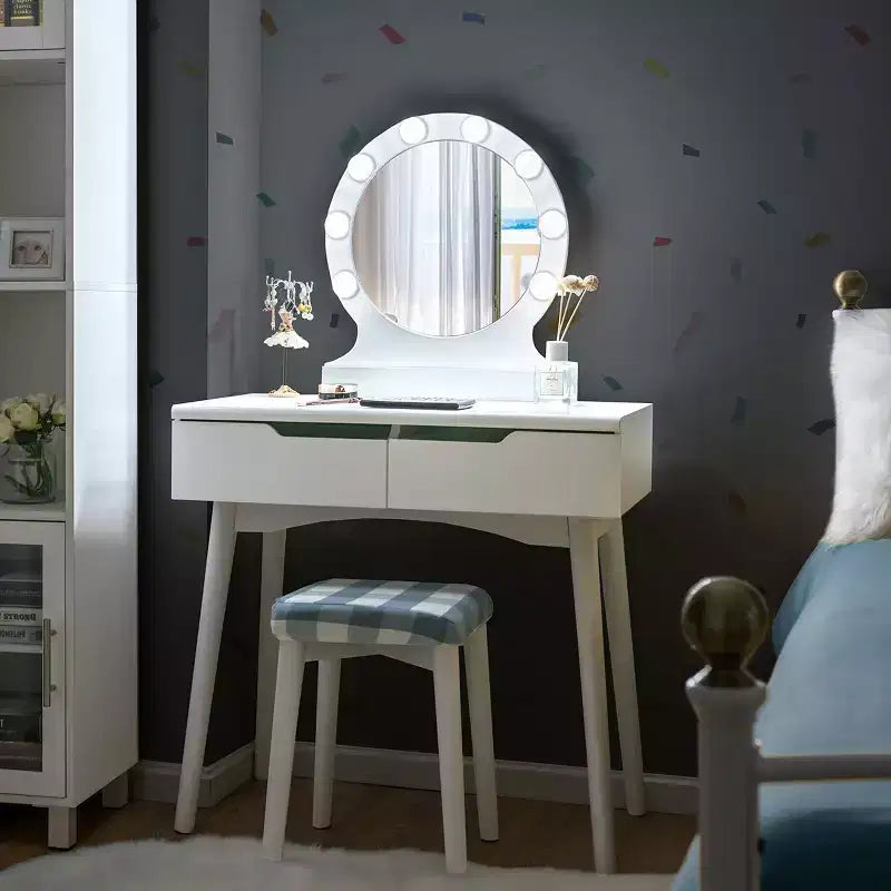 Costway Vanity Trucco 8 Lampadine Dimmerabili Illuminato NeroBiancoNaturale