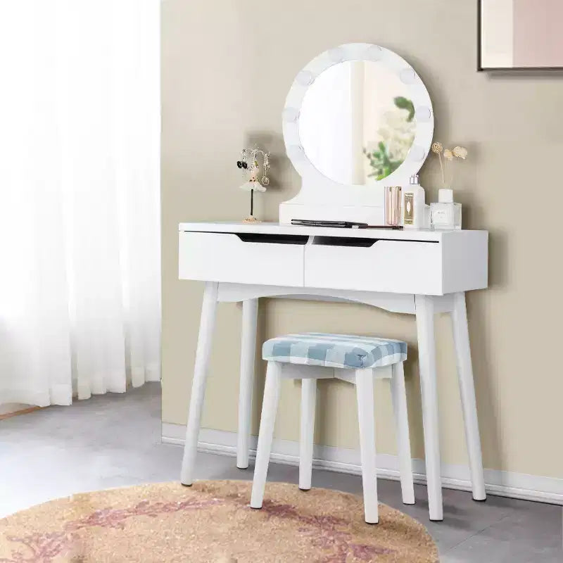 Costway Vanity Trucco 8 Lampadine Dimmerabili Illuminato NeroBiancoNaturale
