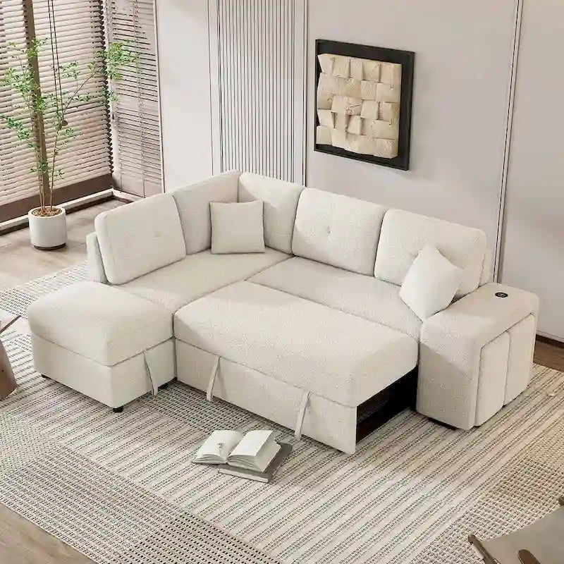 Modularna sofa na razvlačenje s tabureom za odlaganje, višenamjenski ležaj za dnevnu sobu