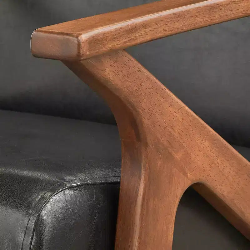 Set di 2 pezzi Bianca con poltrona e pouf in stile moderno di metà secolo - Buylateral