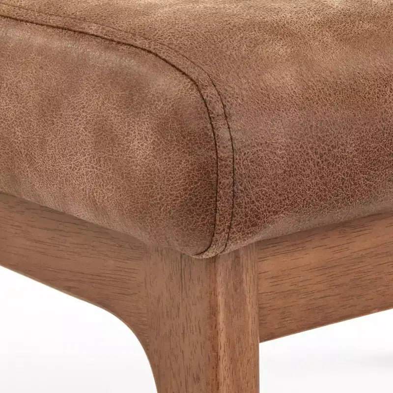 Set di 2 pezzi Bianca con poltrona e pouf in stile moderno di metà secolo - Buylateral