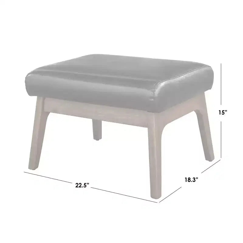 Set di 2 pezzi Bianca con poltrona e pouf in stile moderno di metà secolo - Buylateral
