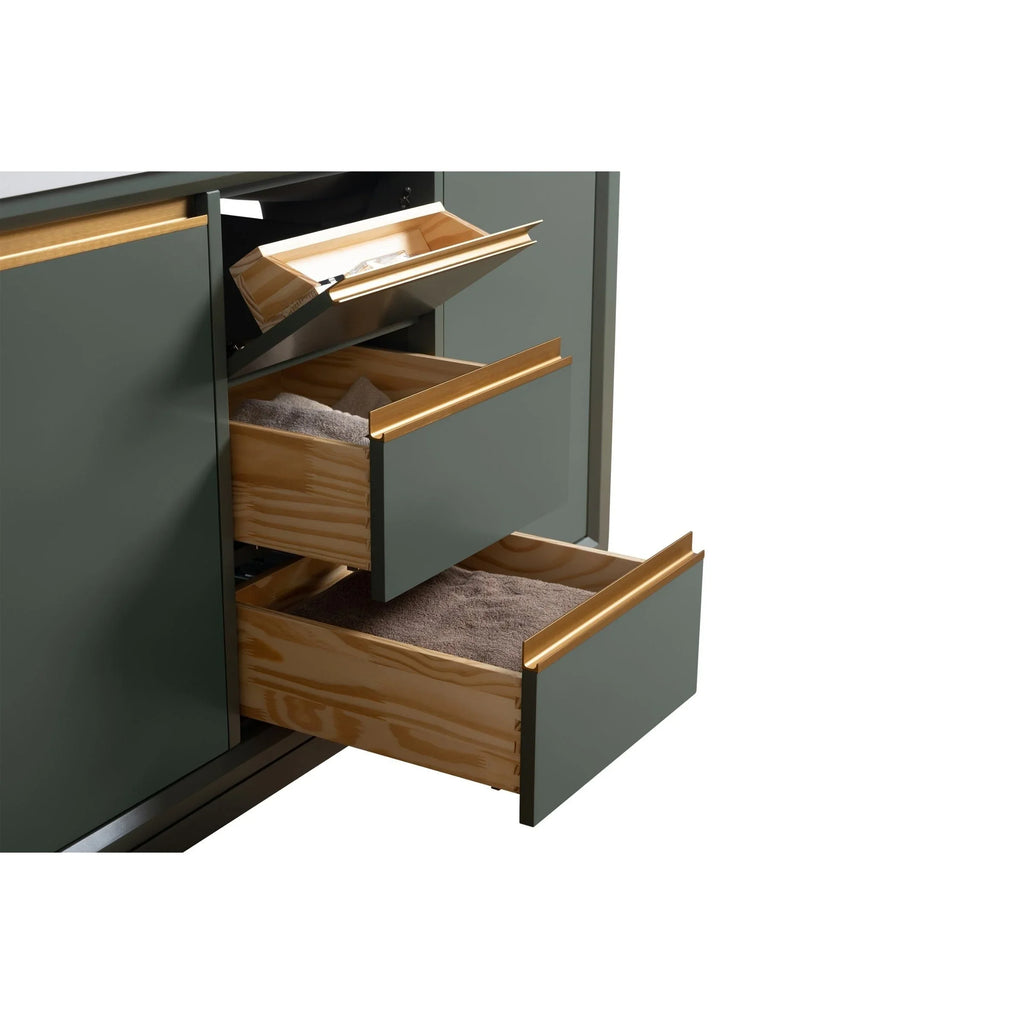 Badunterschrank von Vanity Art mit Keramikwaschbecken und Kunstmarmorplatte