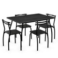 Costway 5 Piece Dining Set Table 30.0 And 4 Chairs Home Kitchen Room Breakfast Furniture Black