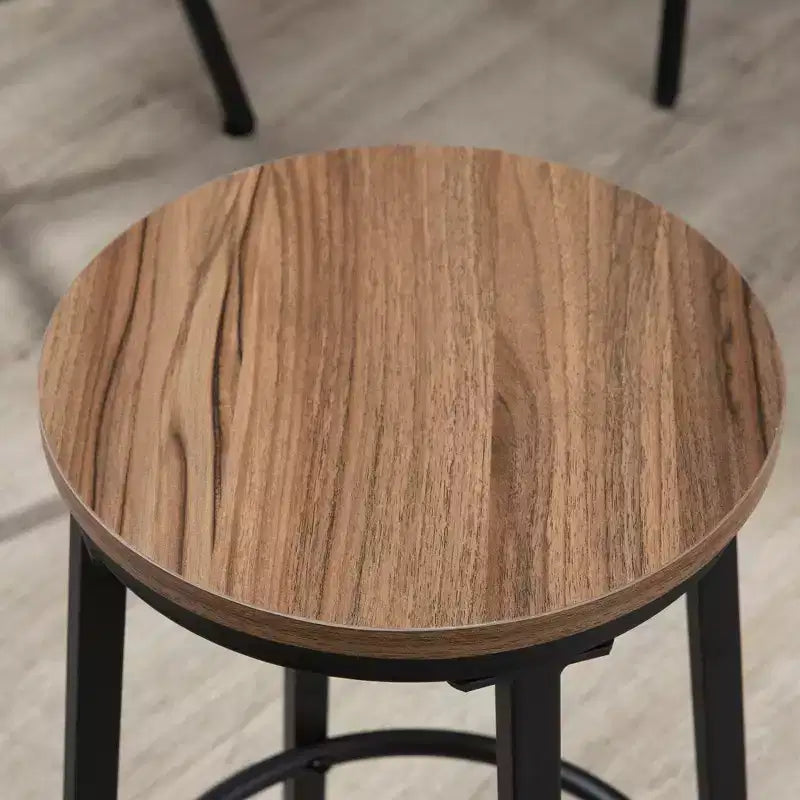 HOMCOM Set Tavolo da Bar Industriale a 5 Pezzi con Sedie, Tavolo da Pranzo Salvaspazio con 4 Sgabelli per Pub e Cucina, Marrone