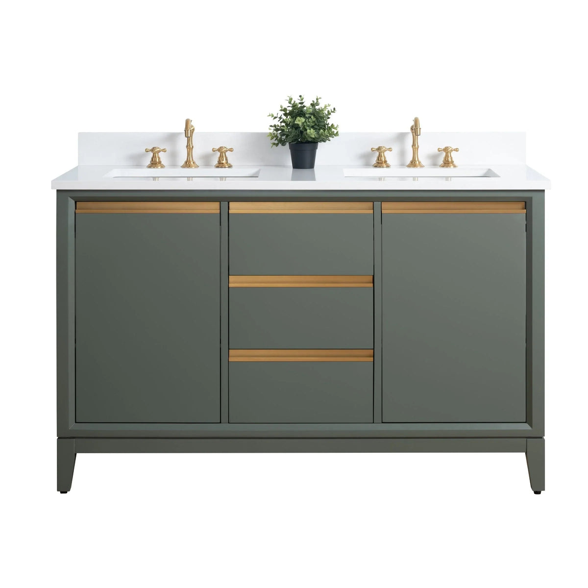 Badunterschrank von Vanity Art mit Keramikwaschbecken und Kunstmarmorplatte
