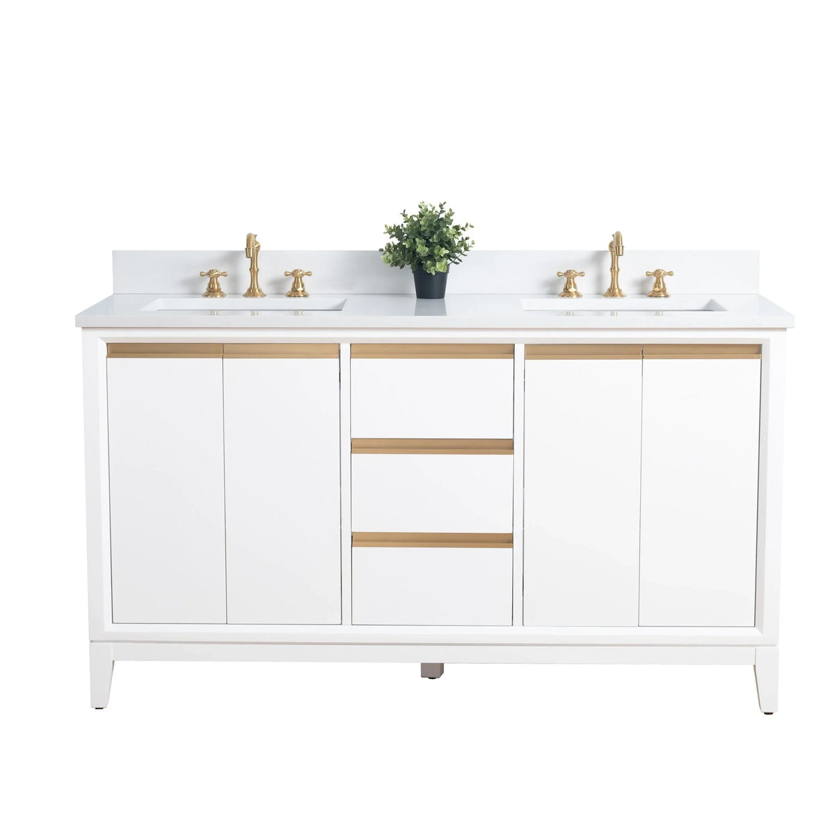 Badunterschrank von Vanity Art mit Keramikwaschbecken und Kunstmarmorplatte