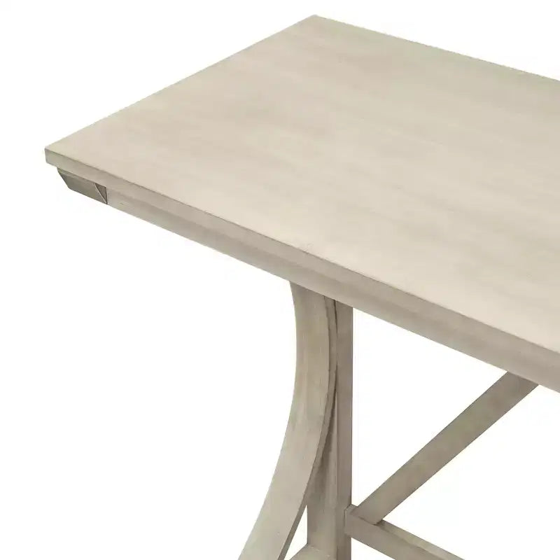 Set da Pranzo 3 Pezzi Stile Fattoria Altezza Bancone con Porta USB e Sgabelli Imbottiti-ModernLuxe