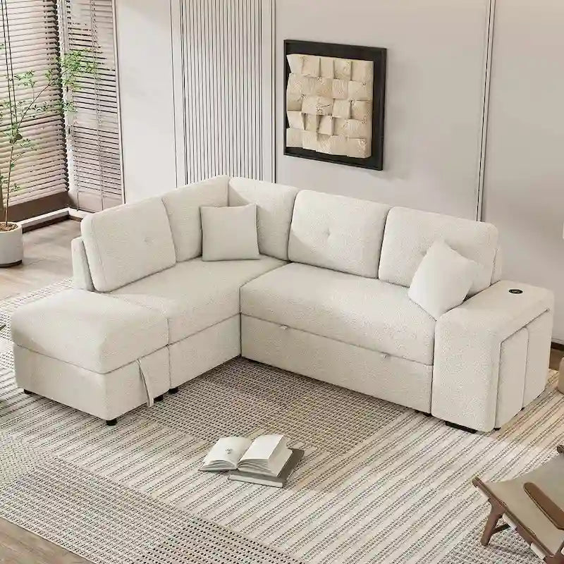 Modularna sofa na razvlačenje s tabureom za odlaganje, višenamjenski ležaj za dnevnu sobu