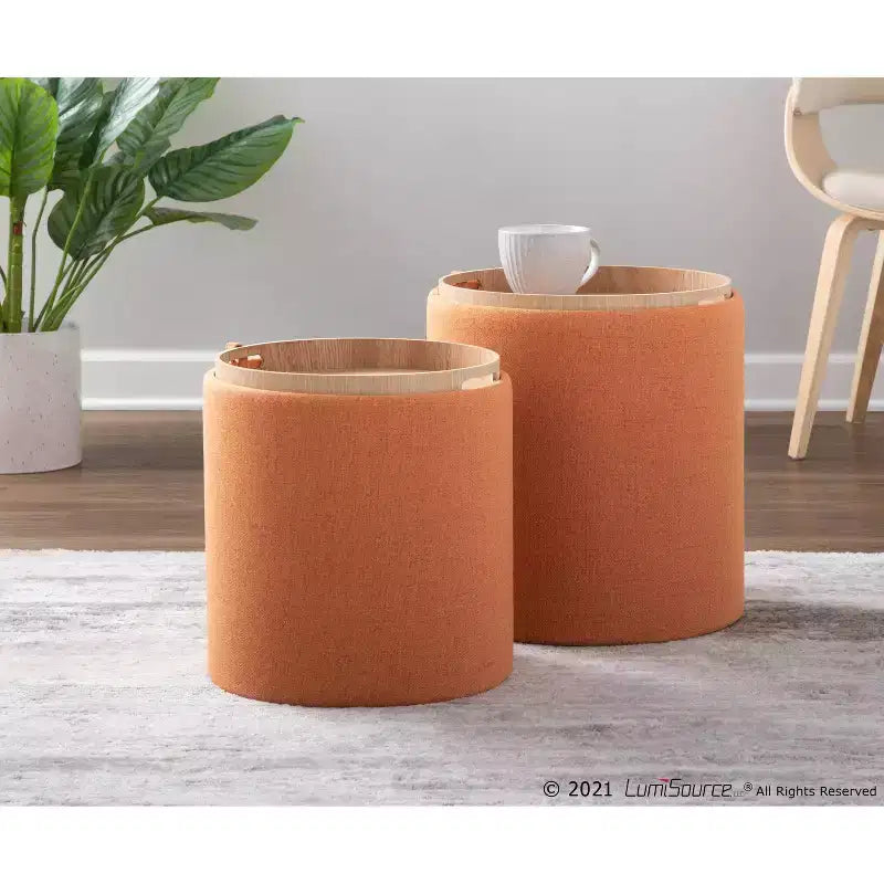 Set of 2 Tray Nesting Ottomans - LumiSource