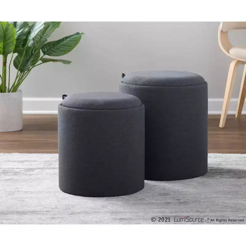 Set of 2 Tray Nesting Ottomans - LumiSource