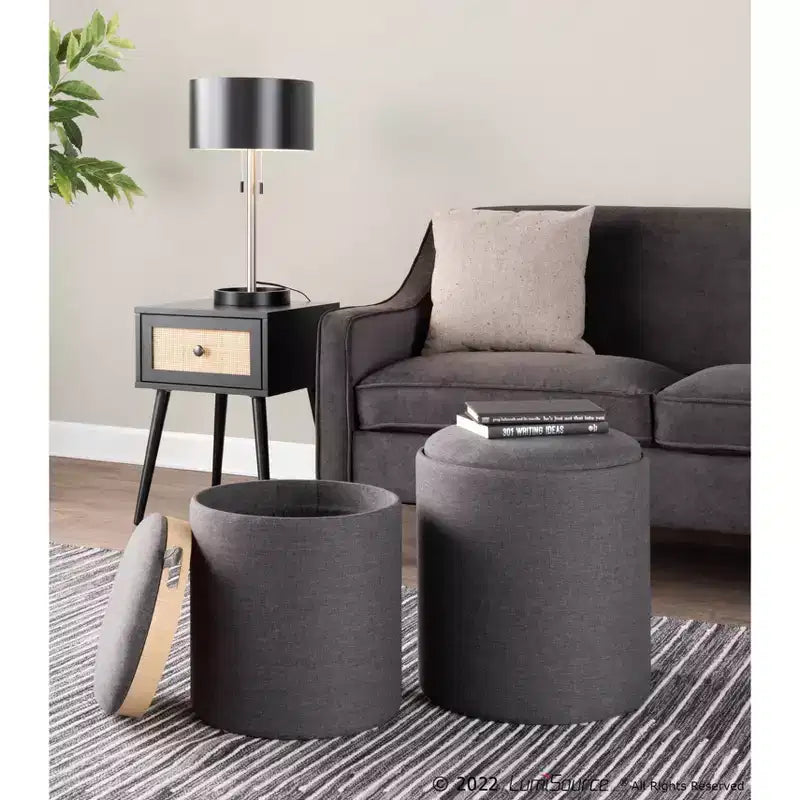 Set of 2 Tray Nesting Ottomans - LumiSource