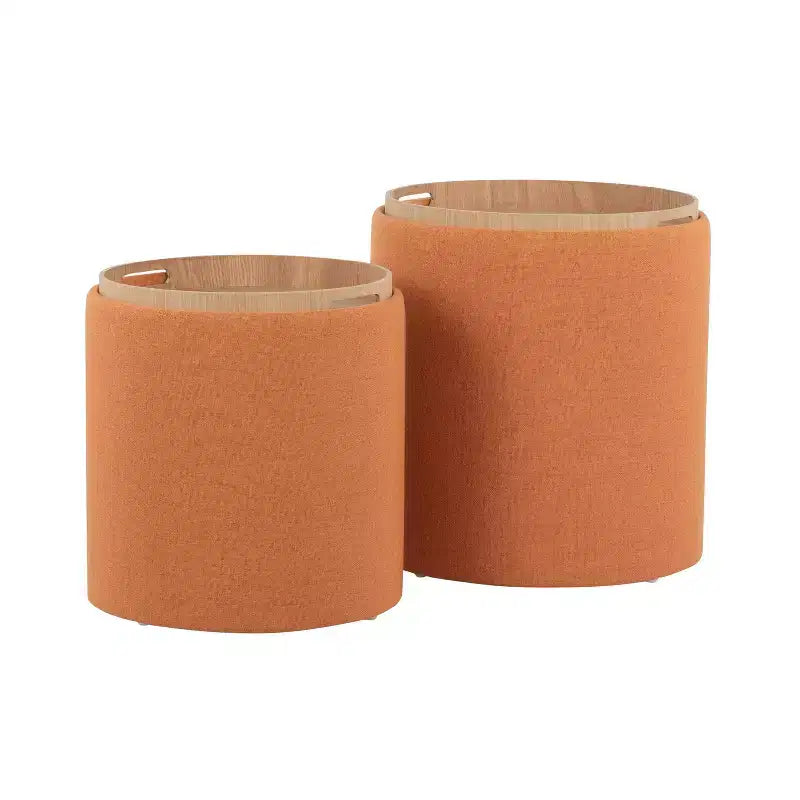 Set of 2 Tray Nesting Ottomans - LumiSource