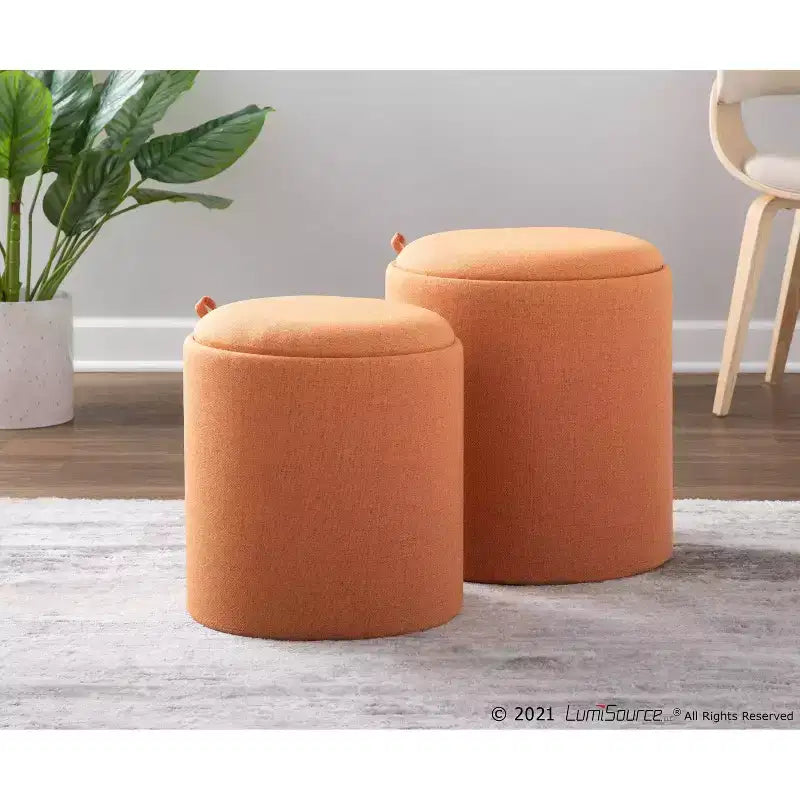 Set of 2 Tray Nesting Ottomans - LumiSource