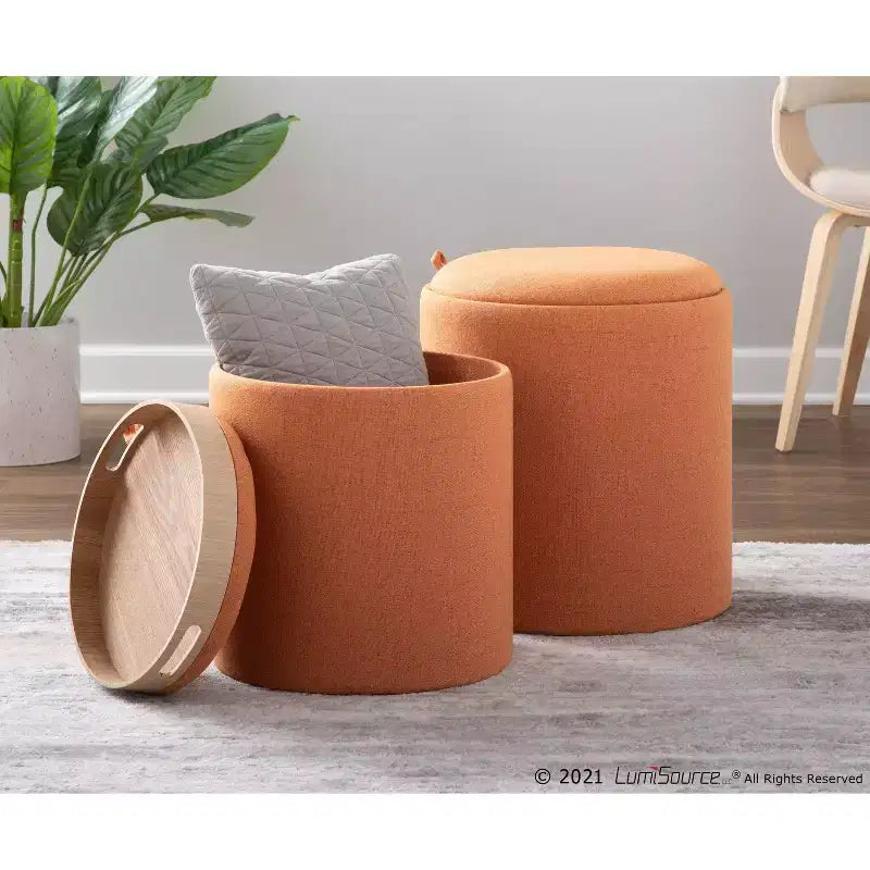 Set of 2 Tray Nesting Ottomans - LumiSource