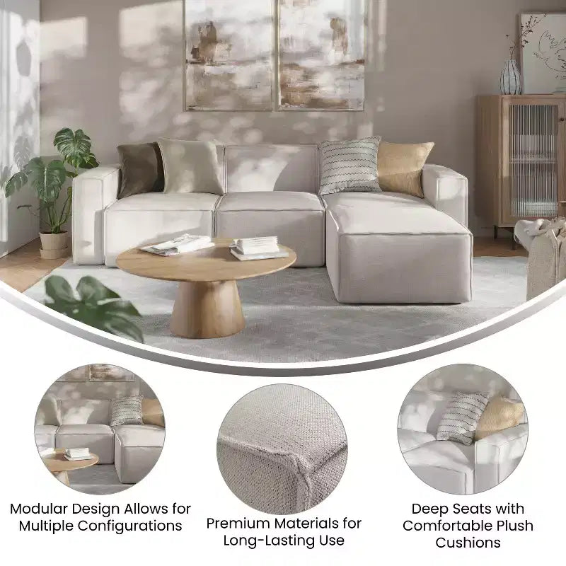 Flash Furniture Bridgetown, luksuzna modularna kutna sofa