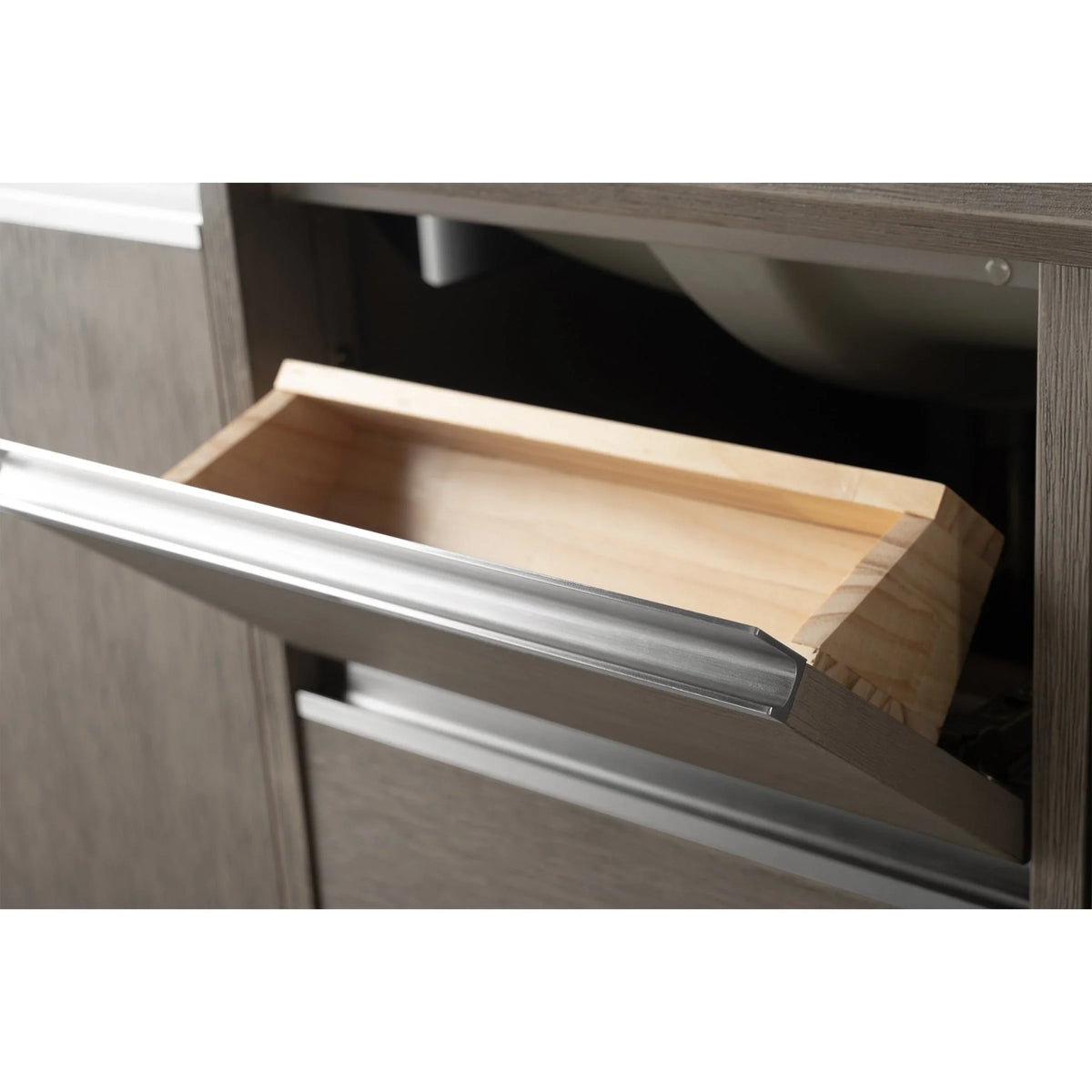 Badunterschrank von Vanity Art mit Keramikwaschbecken und Kunstmarmorplatte