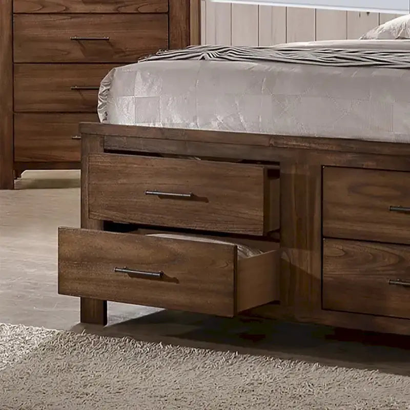 Letto in noce con 6 cassetti sottostanti