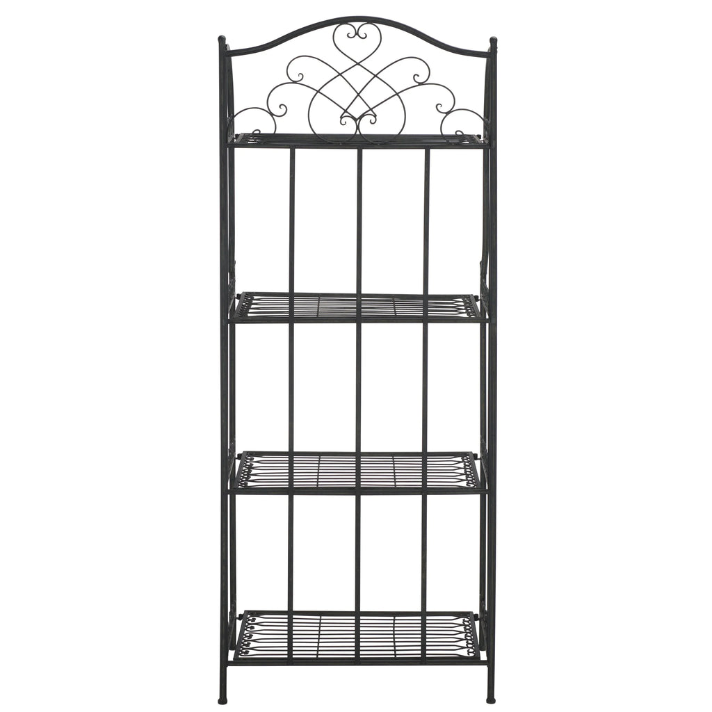 Scaffale portateglie da esterno SAFAVIEH Bryn in ferro battuto in stile vittoriano a 4 ripiani - 25 In. W x 15 In. D x 63 In. H - 25W x 15D x 63H