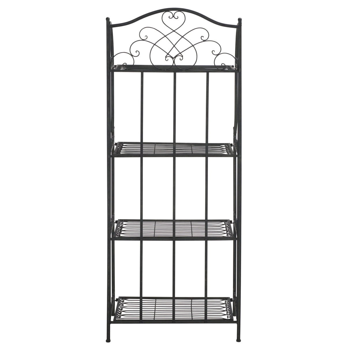 Scaffale portateglie da esterno SAFAVIEH Bryn in ferro battuto in stile vittoriano a 4 ripiani - 25 In. W x 15 In. D x 63 In. H - 25W x 15D x 63H