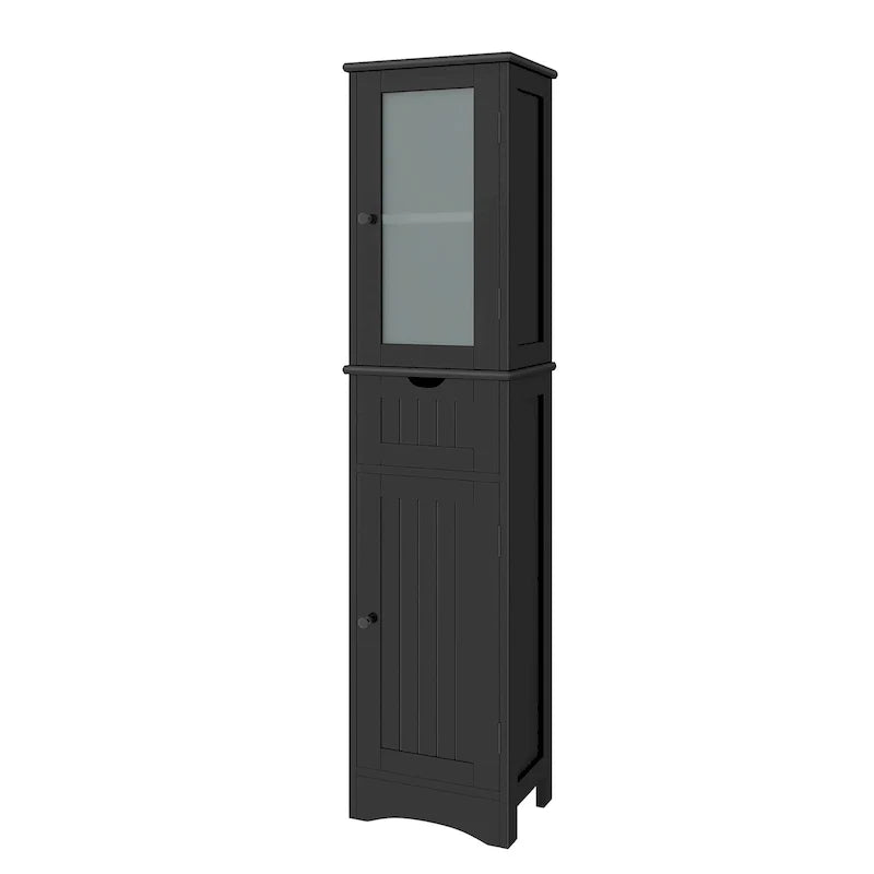Colonna da bagno alta, autoportante, con ante e cassetto