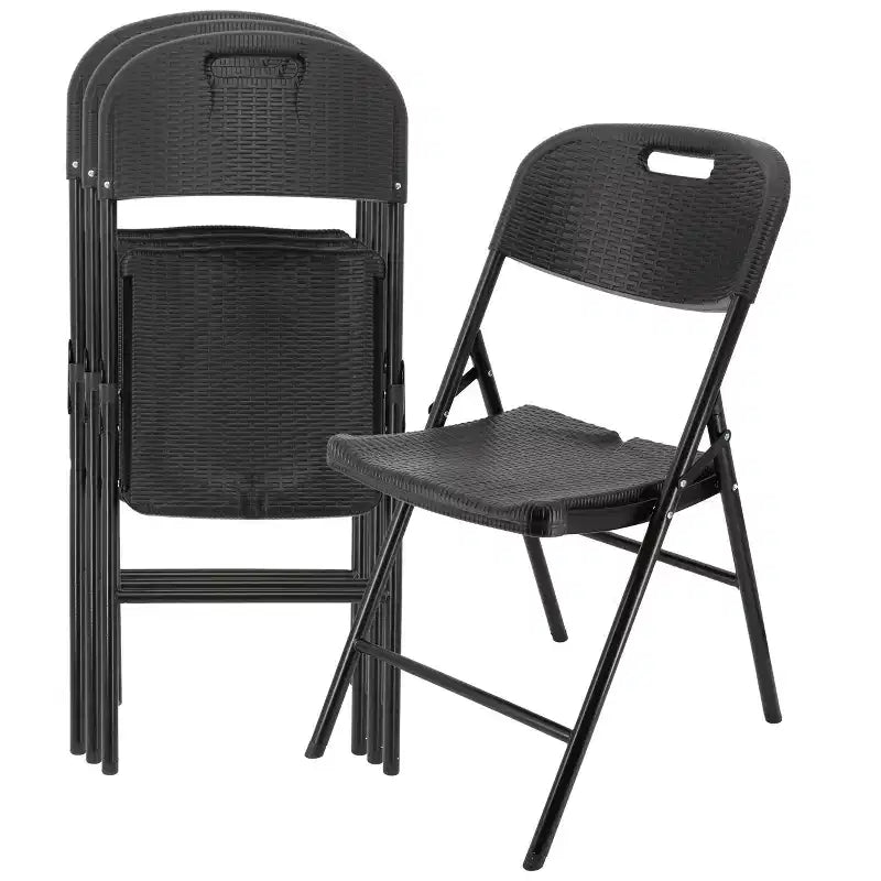 Elama 4 Piece Indoor and Outdoor Rattan Folding Chair