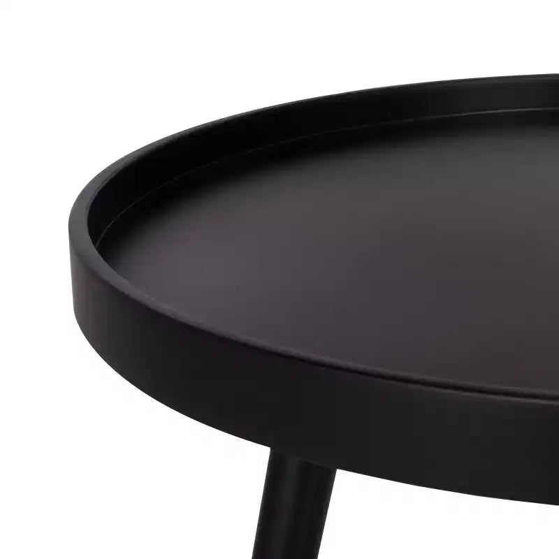 Tavolino Fritz Round con Vassoio - Nero