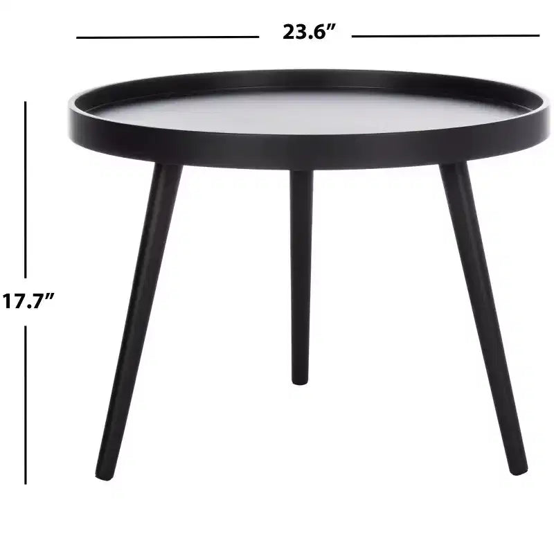Tavolino Fritz Round con Vassoio - Nero