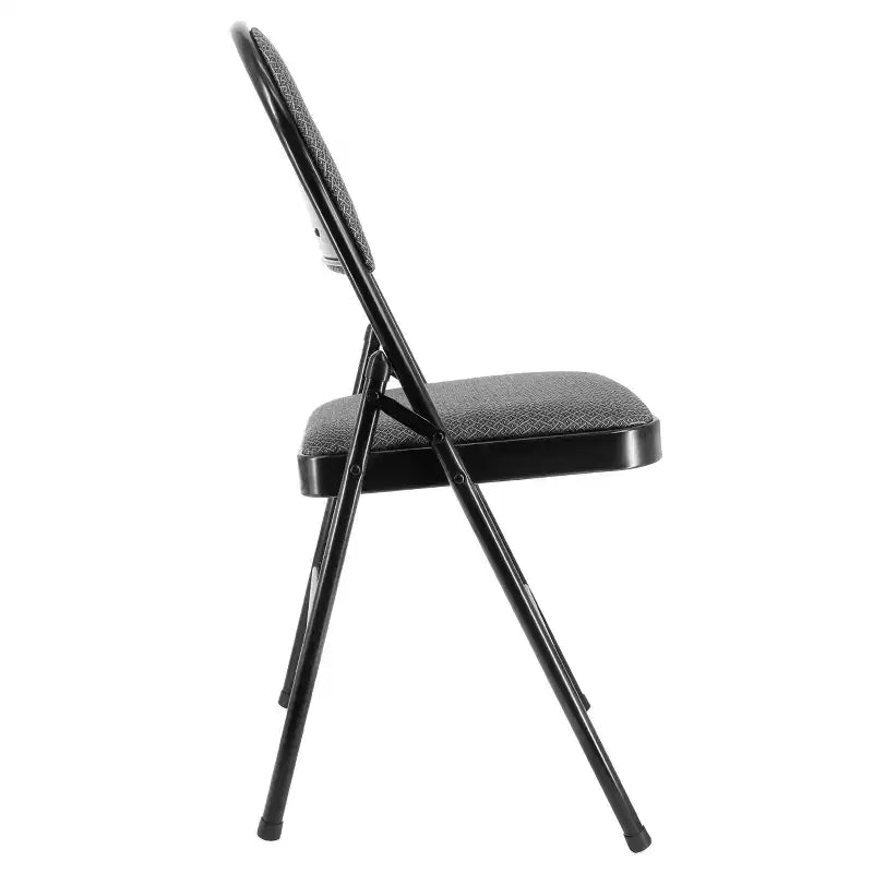 Elama 4 Piece Metal Folding Chair with Padded Seats in Dark Blue