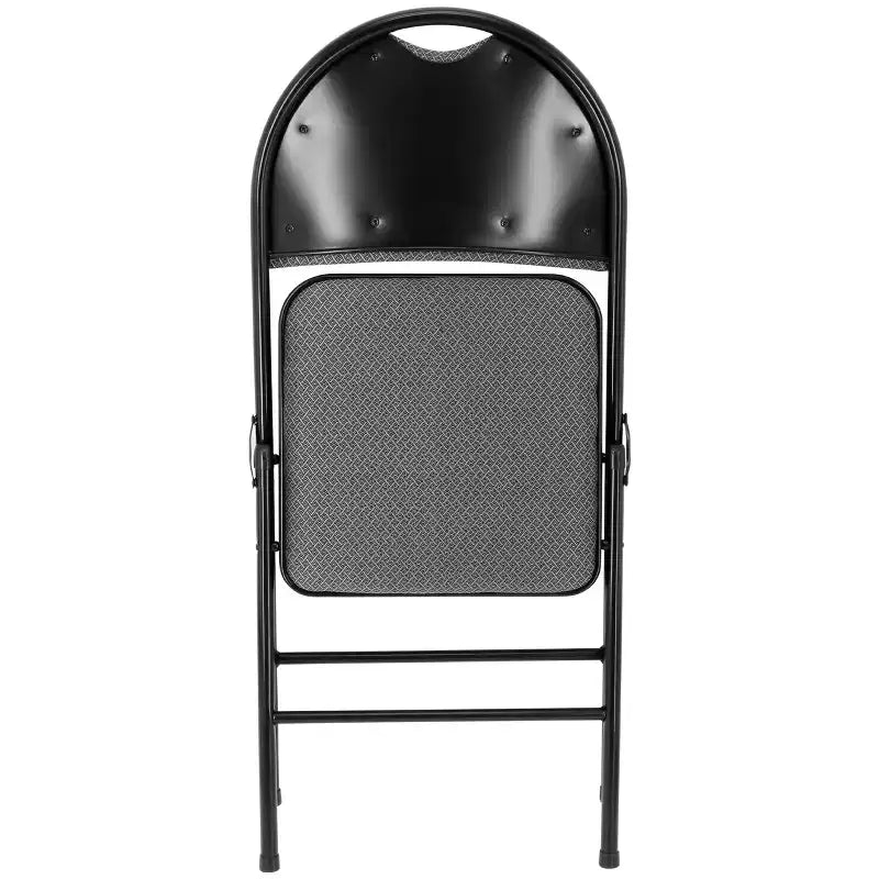 Elama 4 Piece Metal Folding Chair with Padded Seats in Dark Blue
