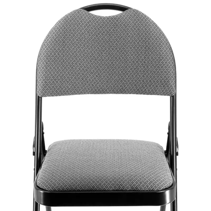 Elama 4 Piece Metal Folding Chair with Padded Seats in Dark Blue