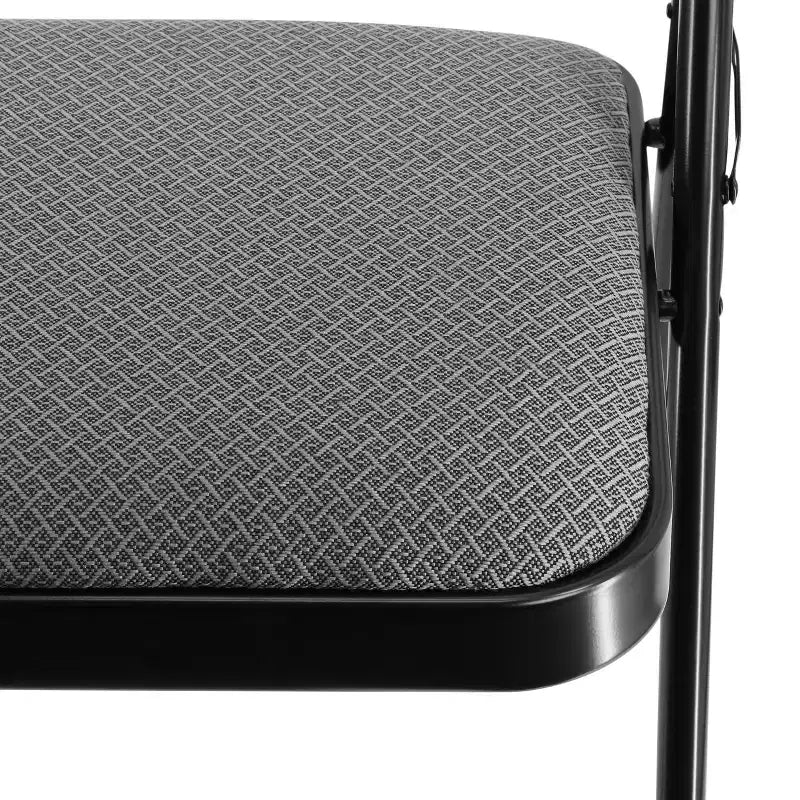 Elama 4 Piece Metal Folding Chair with Padded Seats in Dark Blue