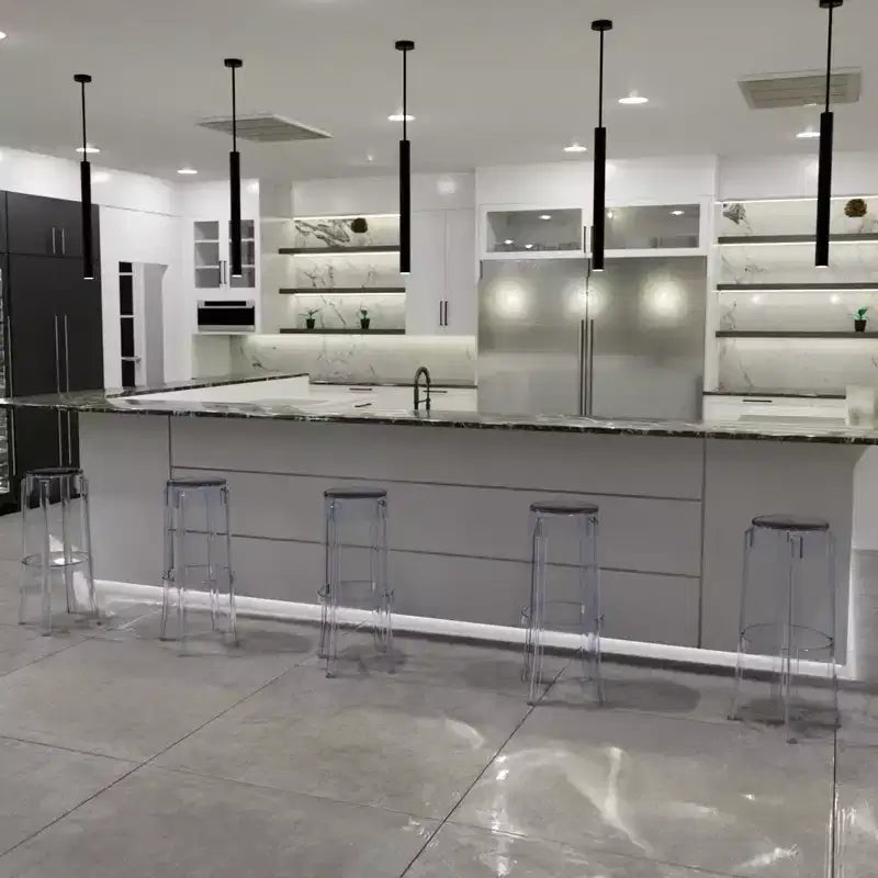 Averill Modern Barstool with Clear Acrylic Seat and Legs, Transparent Bar Height Chair for Kitchen Island or Home Bar
