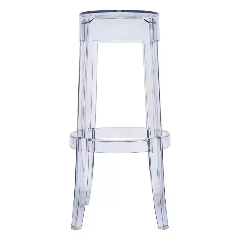 Averill Modern Barstool with Clear Acrylic Seat and Legs, Transparent Bar Height Chair for Kitchen Island or Home Bar