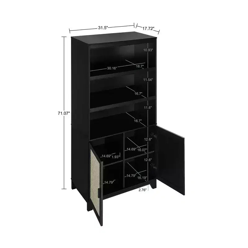 Libreria Sheridan Modern a 7 ripiani in canna d'India