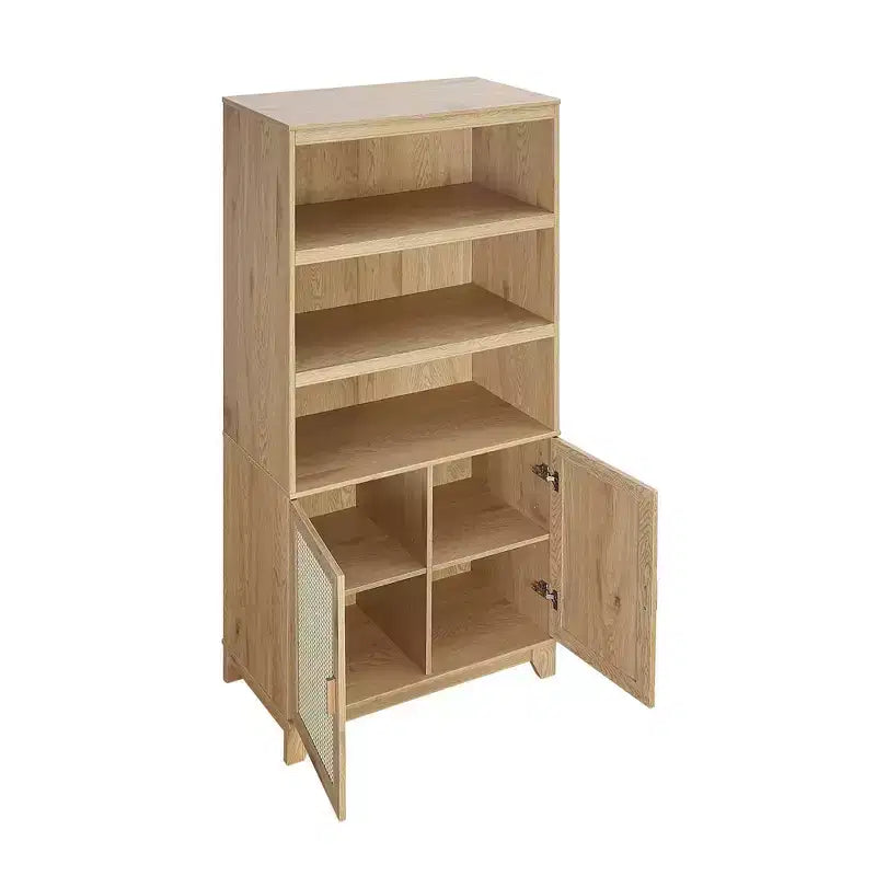 Sheridan Modern 7 Shelf Cane Bookcase