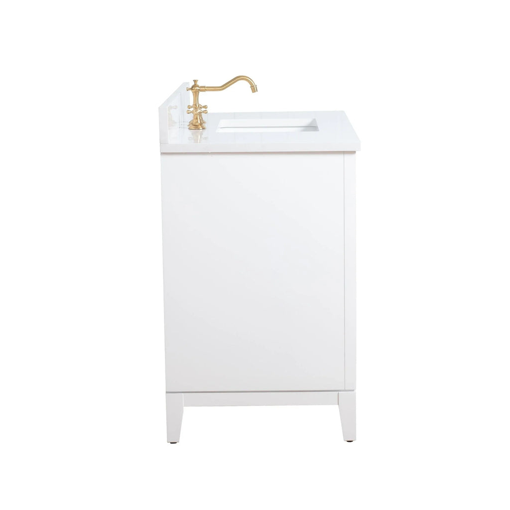 Badunterschrank von Vanity Art mit Keramikwaschbecken und Kunstmarmorplatte