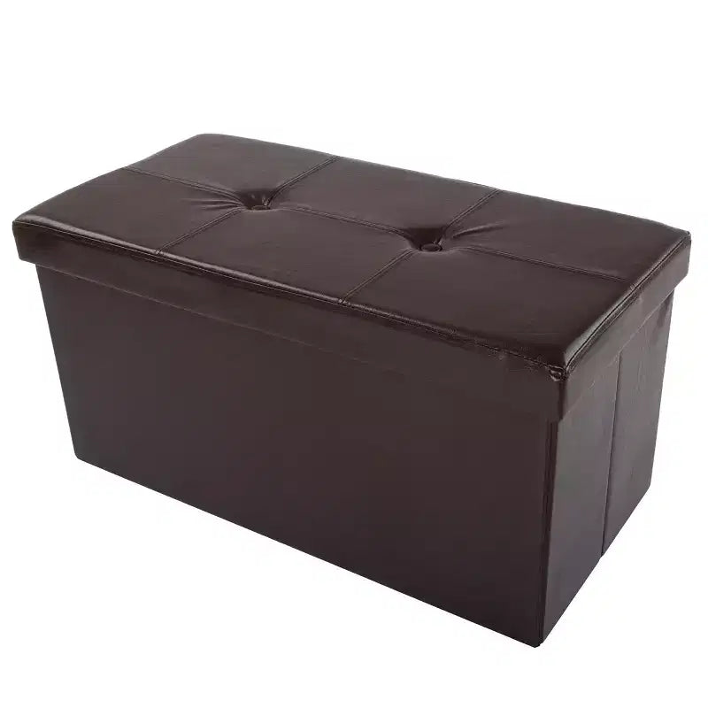 Hasting Home Pouf Contenitore Pieghevole in Similpelle da 30 Pollici