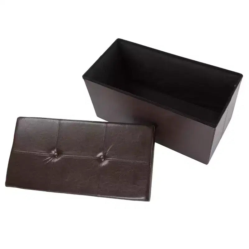Hasting Home Pouf Contenitore Pieghevole in Similpelle da 30 Pollici