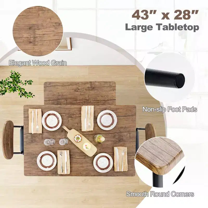 Set da pranzo Costway 4 pezzi con panca e 2 sedie imbottite in similpelle per cucina