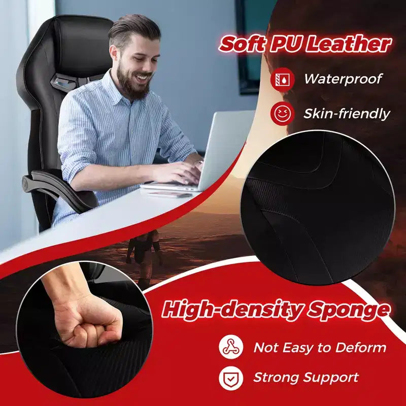 Sedia E-Sports Regolabile da Corsa con Poggiatesta Imbottito e Supporto Lombare Blu/Nero/Grigio/Rosso